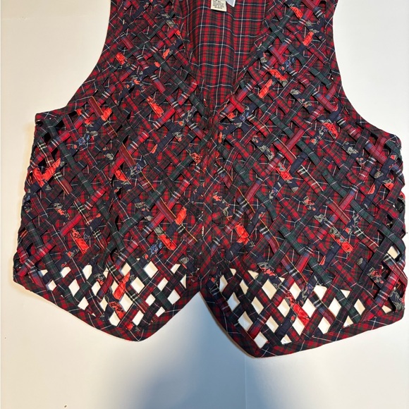 Petite Sophisticate PXL 2 pc vest & skirt patchwork plaid & floral - Picture 8 of 13